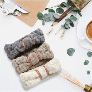 3 Pack Women's Spa Microfiber Skincare Headbands for Face Washing, Makeup Rem...